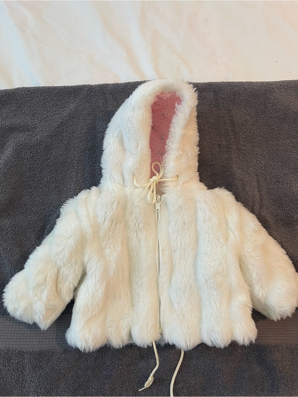 Cozy Cream Faux Fur Hooded Puffer Jacket for Kids